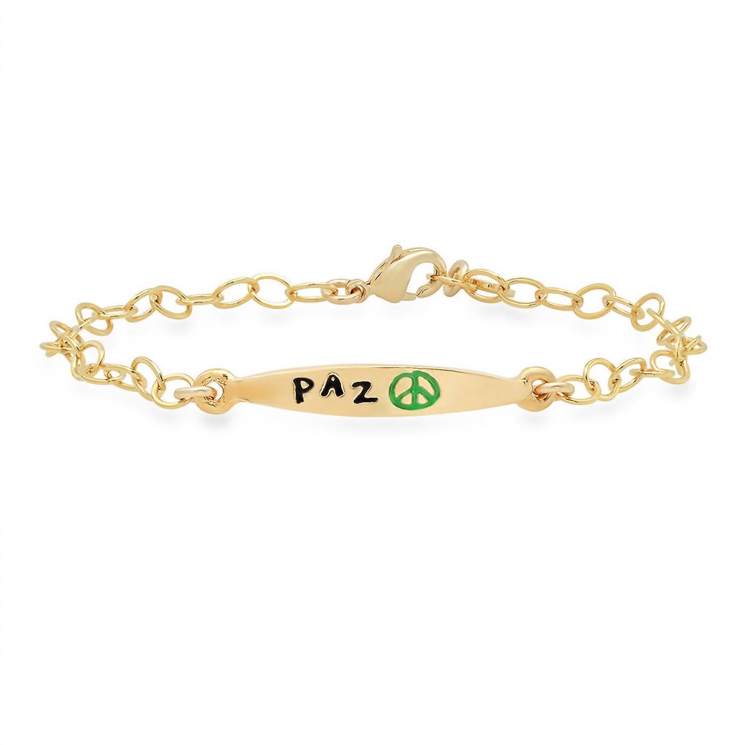 New Jessica Elliot Vermeil Colorful Words Enamel Bracelet - Paz In Plated Sterli